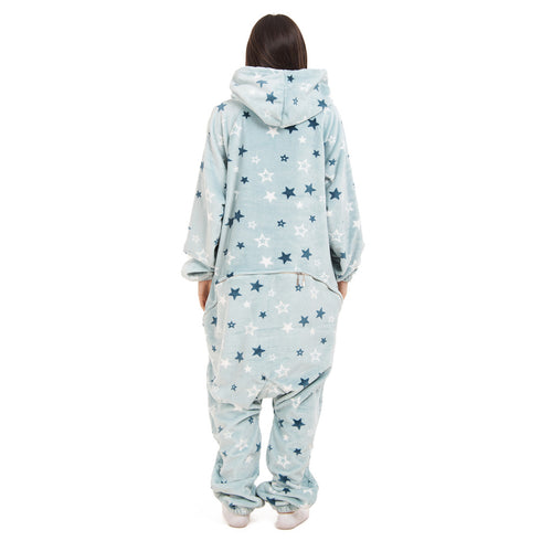 Snuggs Blanket Onesie Light Blue Stars